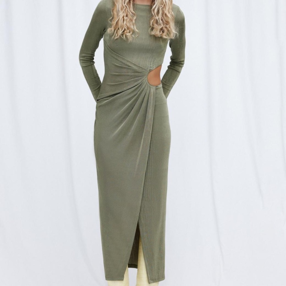 Significant Other, Ivy MIDI Dress, Khaki, Size US2/AU6